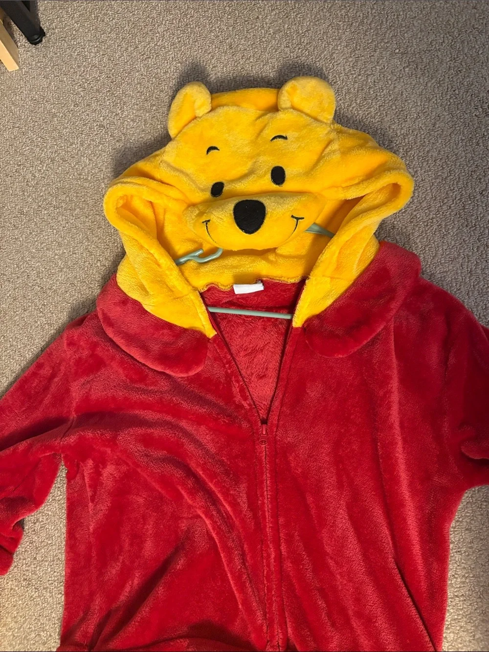 Pooh Children's Plush Hooded One-Piece - Cozy Bodysuit